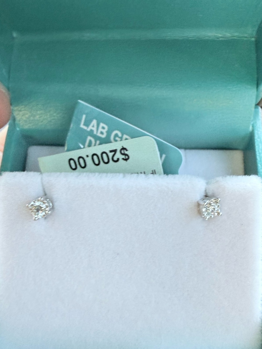 EFFY 0.10 CT lab grown diamond Studs Silver 925 Earrings